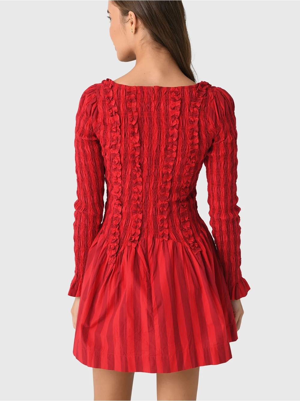 Damson Madder NWT Red Organic Cotton Stripe Raphaela Mini Dress Size UK 10 US 6 - Picture 10 of 10